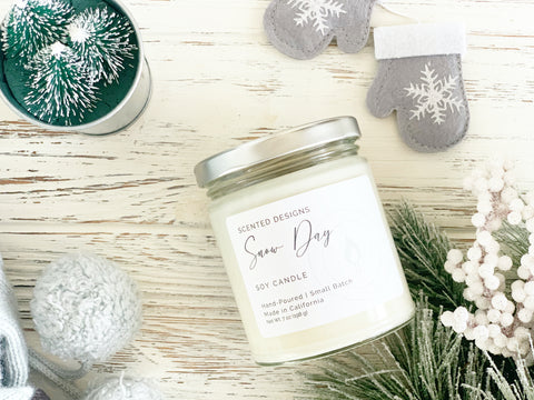 Snow Day scented candle for winter