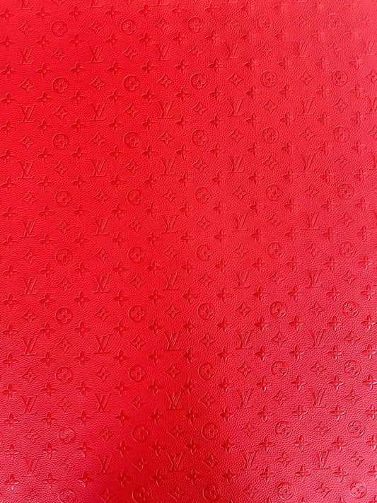 White embossed best quality lv craft leather fabric by yard –  MingFabricStore