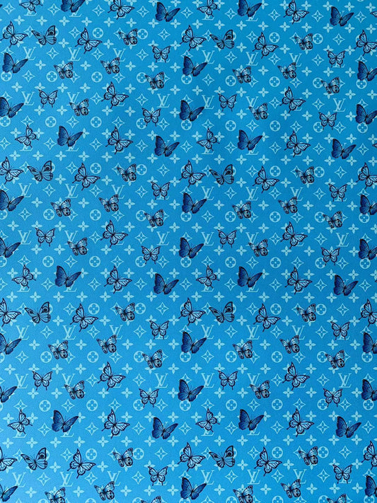 Blue LV Cloud Pattern Faux Leather Fabric for Bag and Shoe Custom by Y –  MingFabricStore