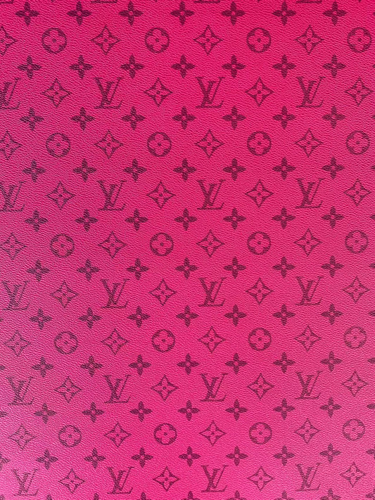 Classic Pink LV Pencils Design crafting leather fabric For