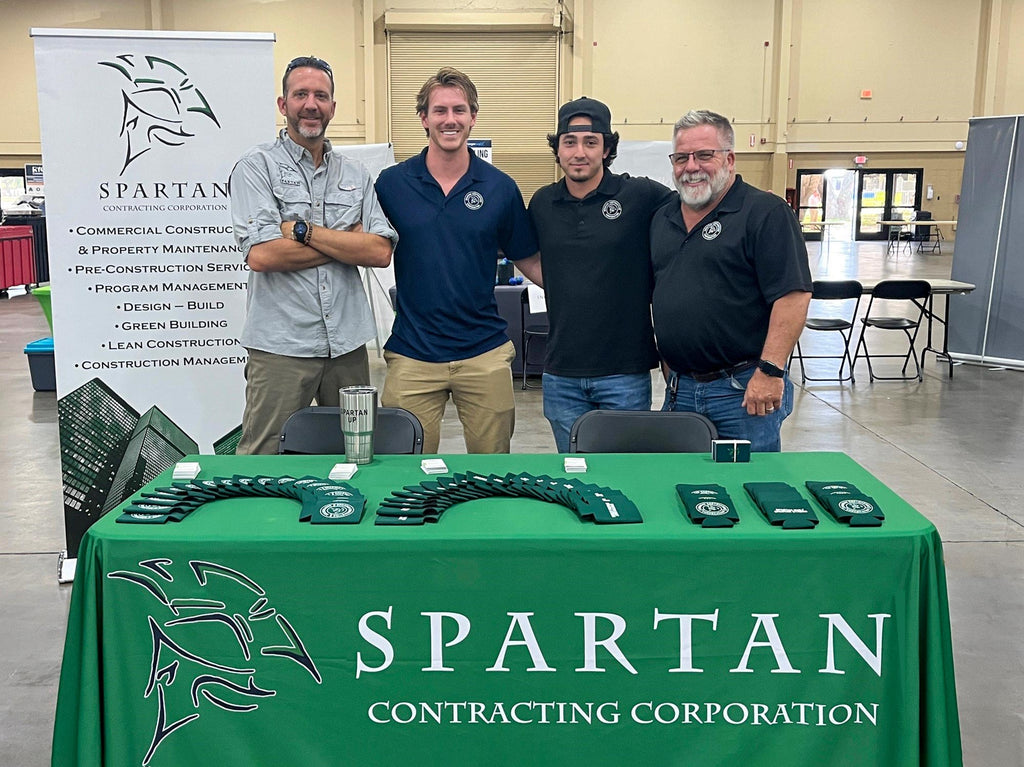 Salty Printing made shirts and polos for the Spartan Contracting team