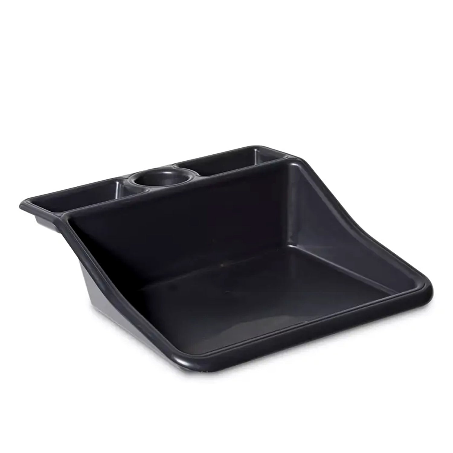 Compact Tidy Tray with Shelf, Black, 19"L x 19.5"W x 6"H; 2lbs