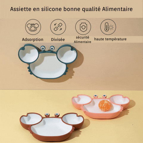 Vicloon Assiettes en Silicone avec Ventouse pour Bébé,3PCS Assiette  Ventouse Pour Bébé 2 Fourchettes 2 Cuillère Incassable Divisées- Passe Au  Lave-vaisselle et Au Micro-ondes (Vert/Rose/Beige) : .fr: Bébé et  Puériculture