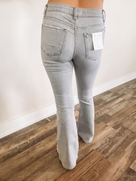 Light gray flare jeans