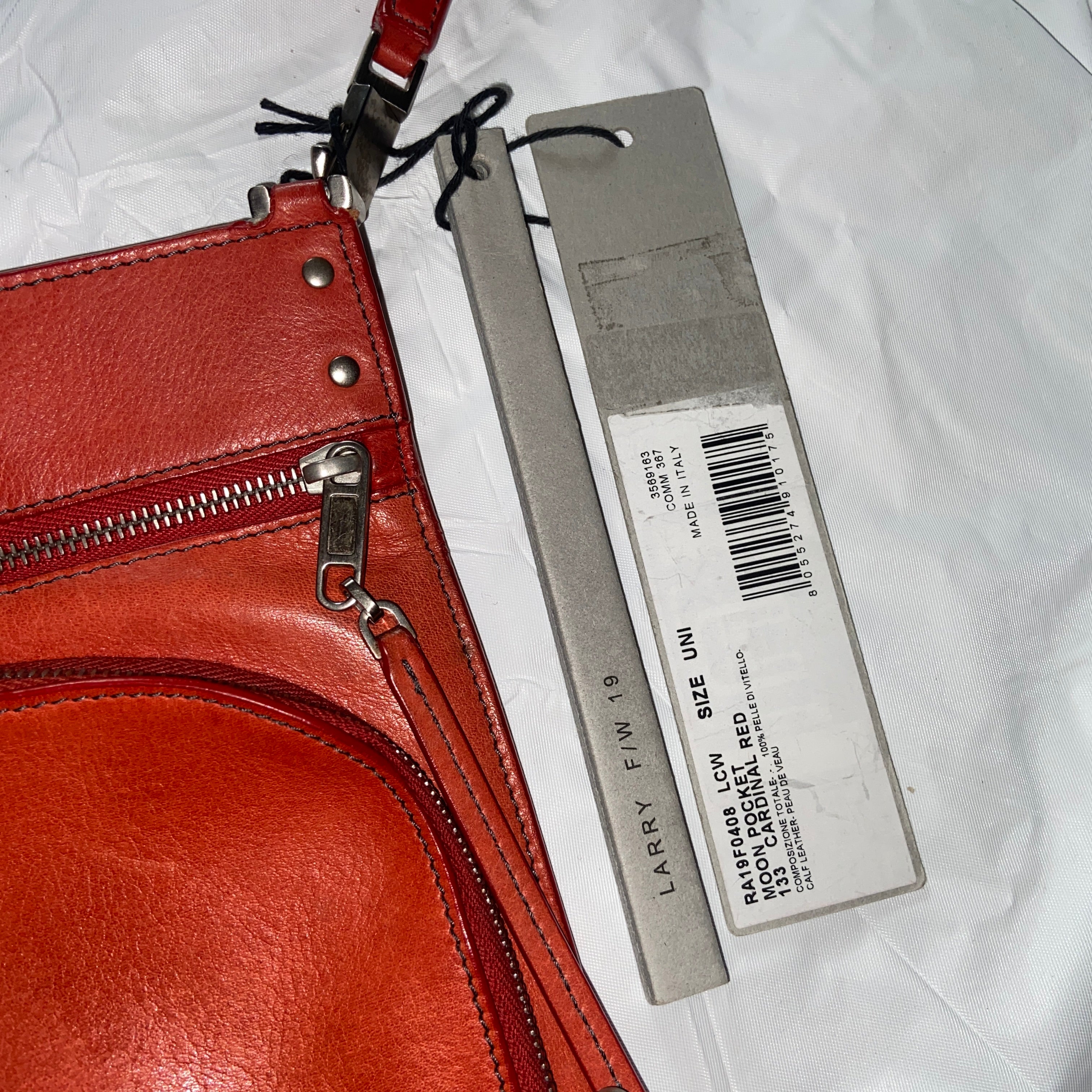 Rick owens cardinal red passport moon pocket sling bag – Dusty Archive