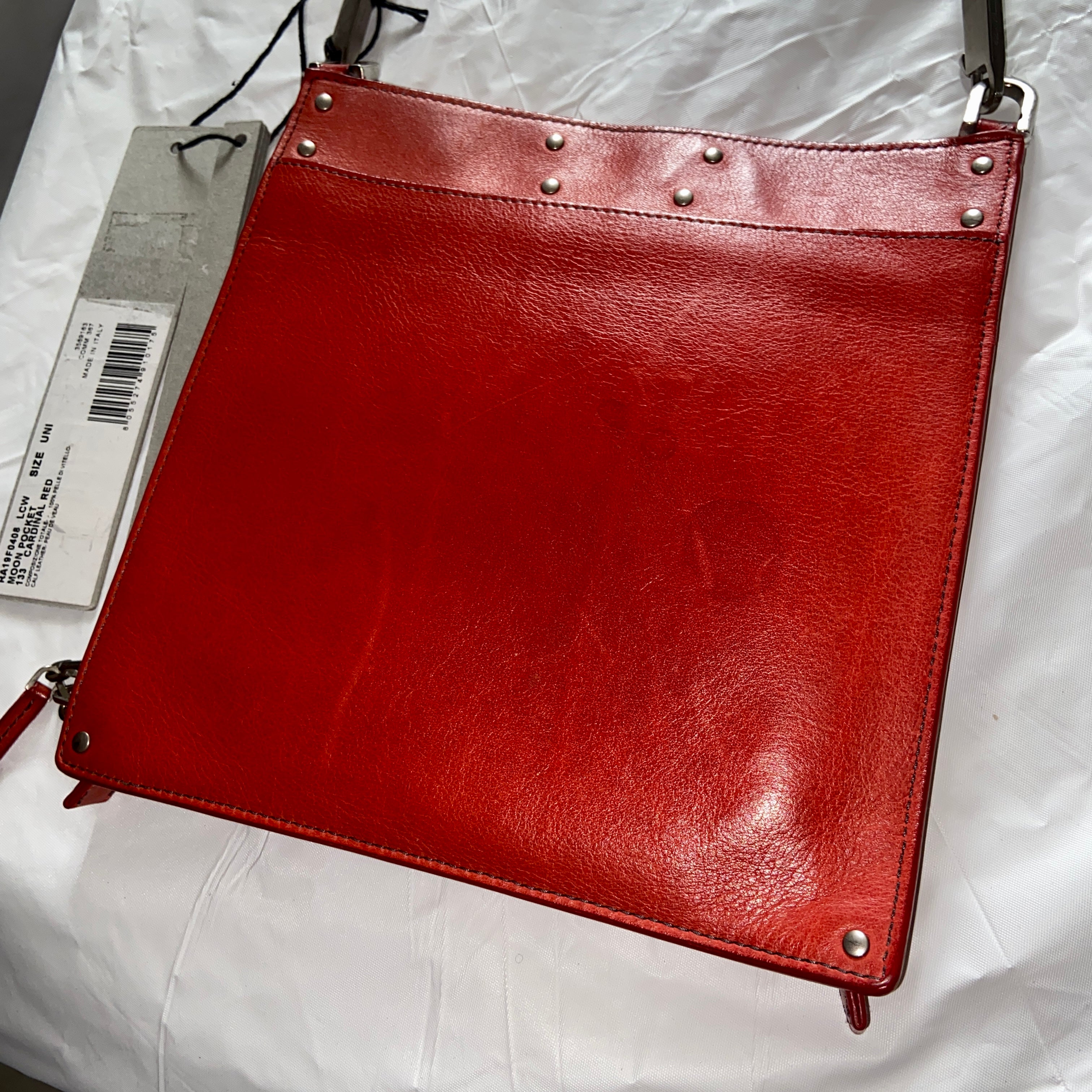 Rick owens cardinal red passport moon pocket sling bag – Dusty Archive