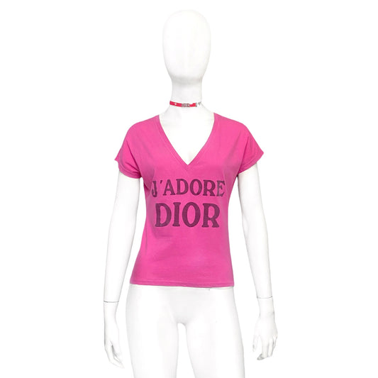 CHRISTIAN DIOR FALL 2003 ADIORABLE PINK JERSEY TOP