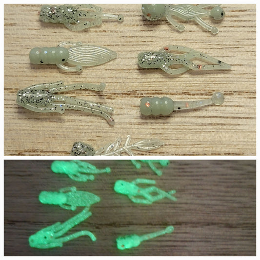 Two Tone Mint Purple Glow Panfish Baits 10pk .75-2 – Ghost Custom Fishing