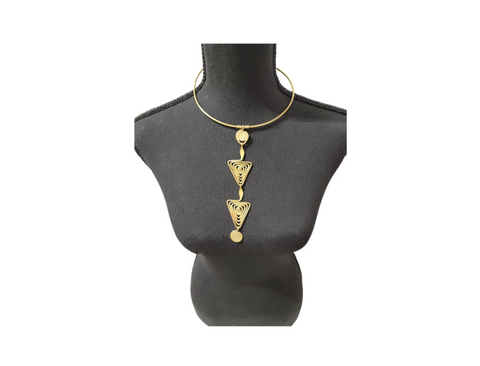 Brass Choker With 2 Coiled Triangles