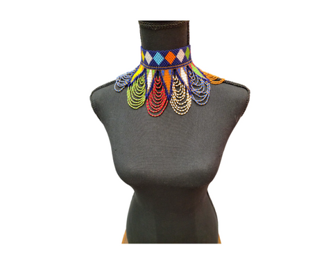 Multi-colored Beaded Choker Necklace