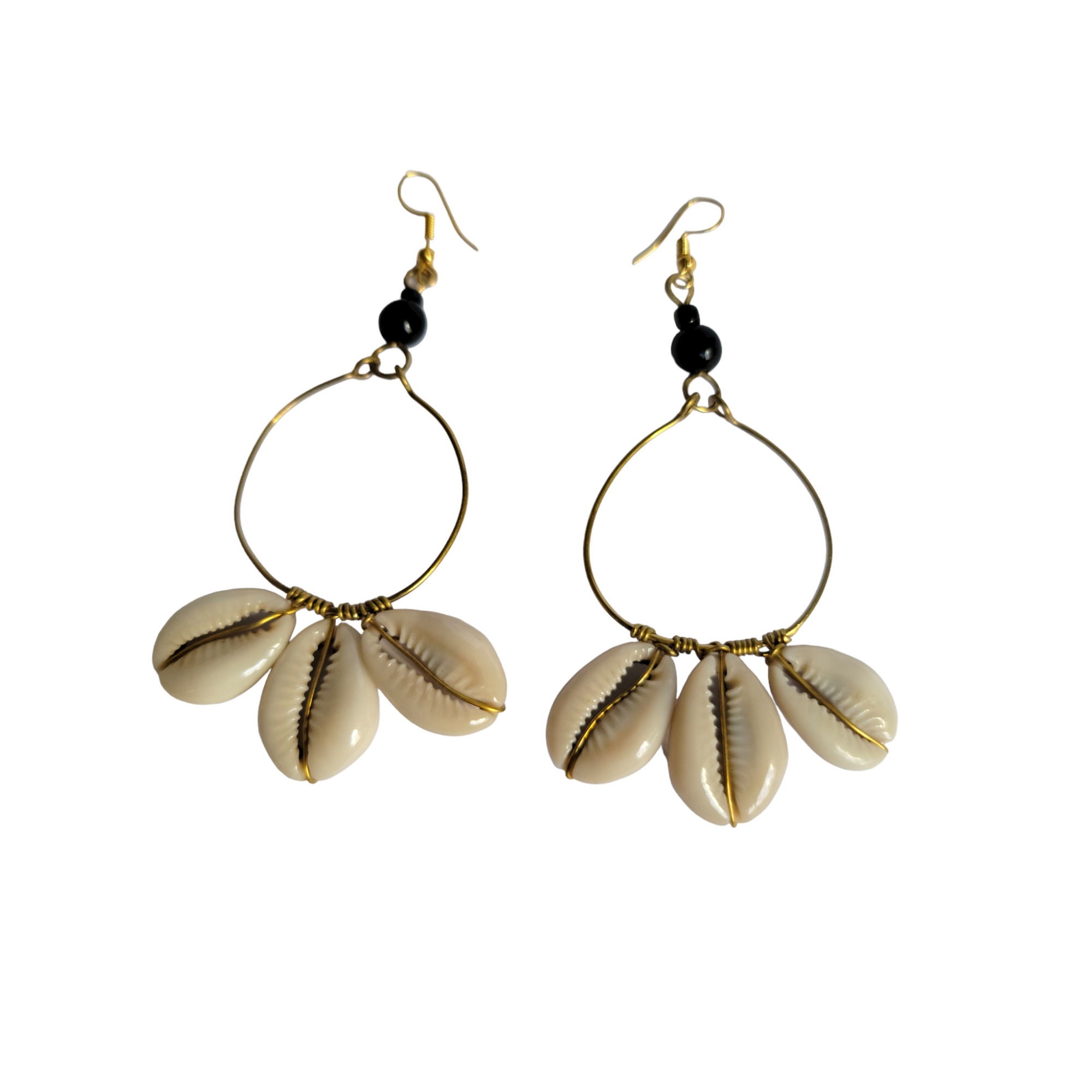 Cowrie Shell Hoop Earrings