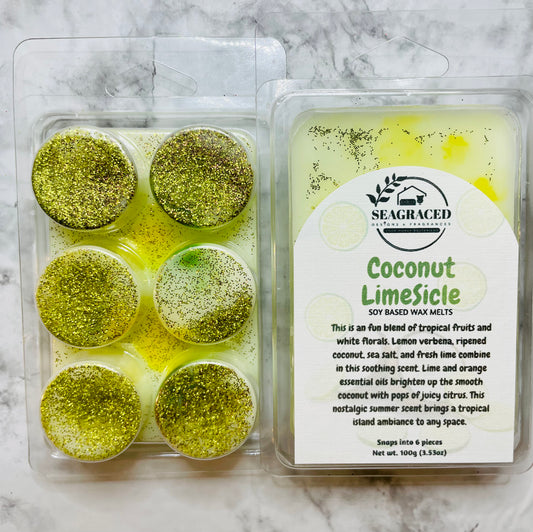 Coconut Lime Verbena Soy Wax Melts - All Natural + Essential Oils +  Phthalate Free - Shortie 