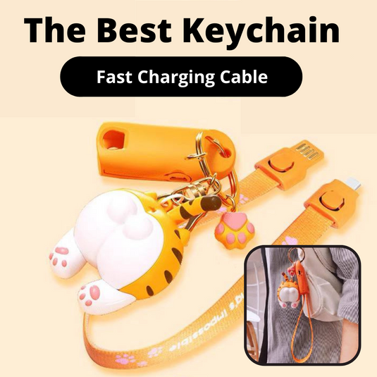 Cat Butt Keychain 3 In 1 Charging Cable