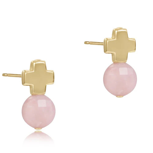 Signature Cross Gold Stud Pink Opal-E.N.