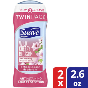 Suave Antiperspirant Deodorant, Wild Cherry Blossom, 2.6 oz, 2 Pack - MAK PERSONA ™