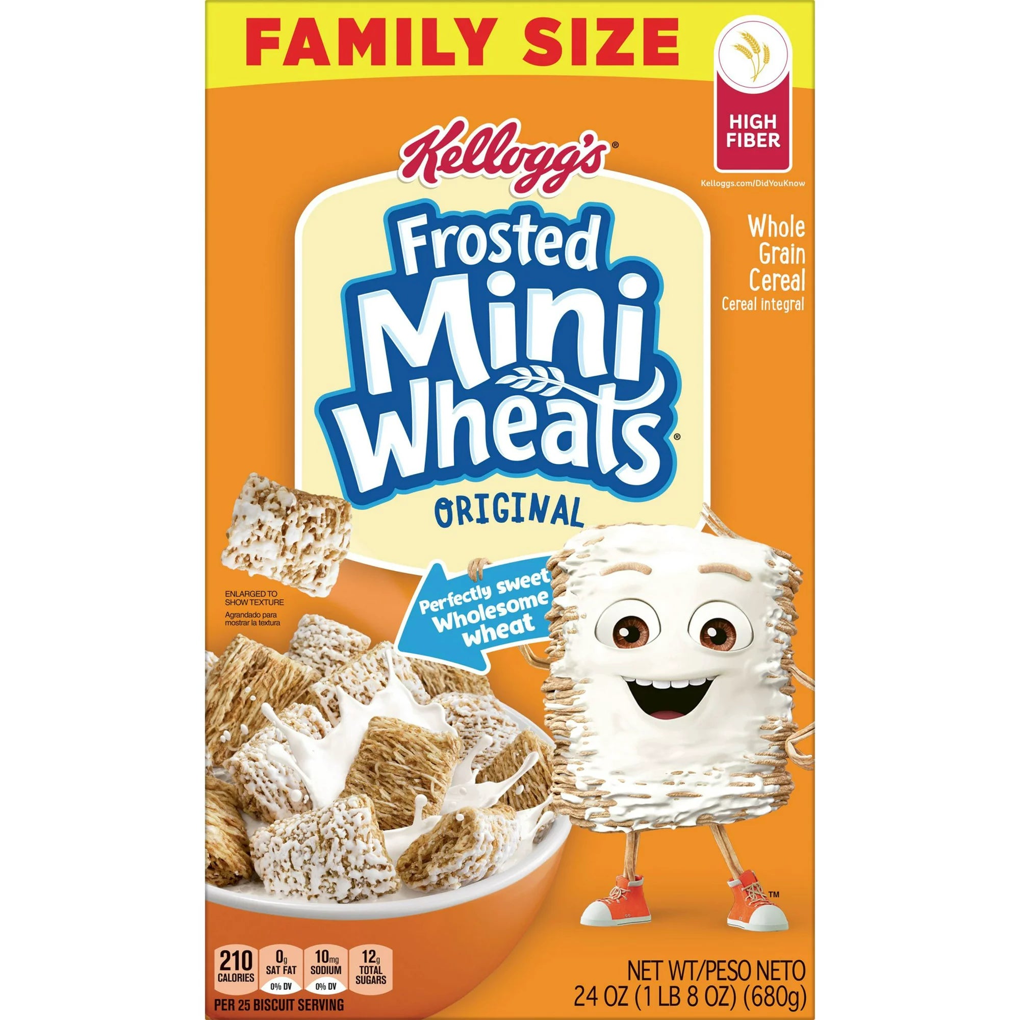 Kellogg's Frosted Mini-Wheats Original Breakfast Cereal, Family Size, 24 oz Box
