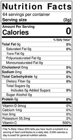 Tropical Punch Nutrition Facts