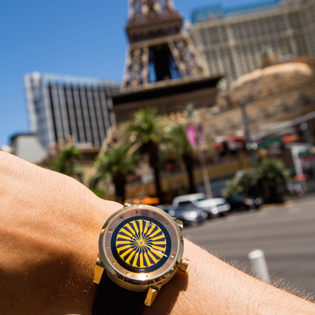 ZINVO 12k Yellow Gold Vegas Watches