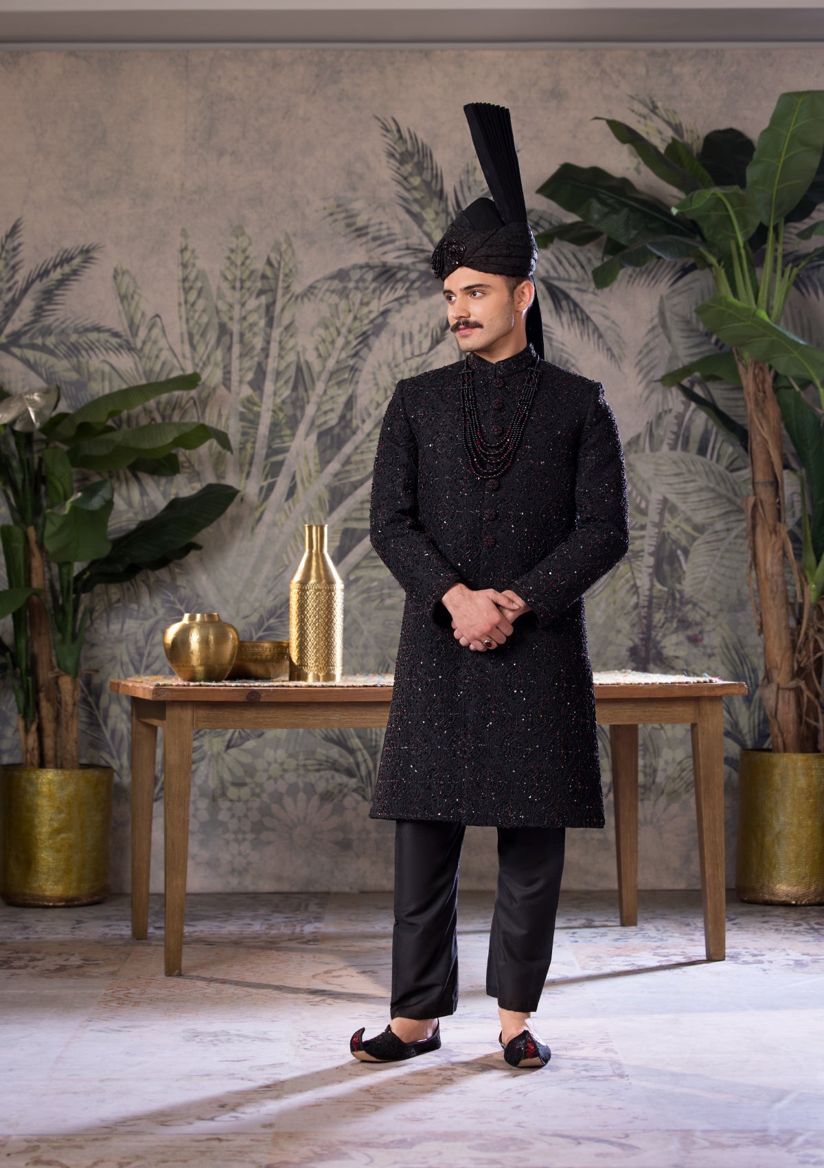 Bin Tayyab Sherwani (TD-1681) Black