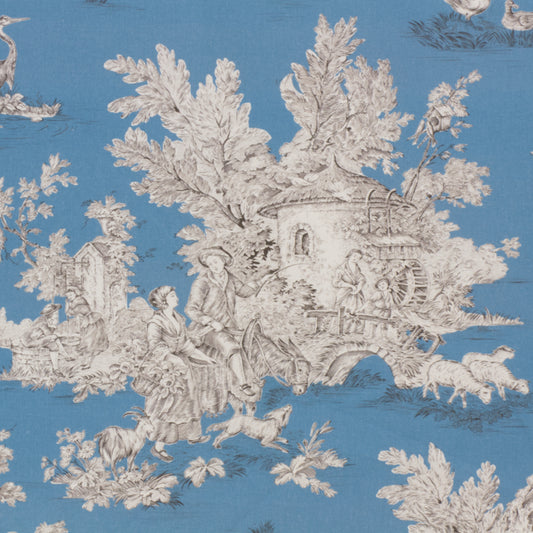 French Hunting Toile  Beige Fabric – Lionheart Wallpaper
