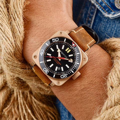 Aquatico Super Charger Bronze T100 Tritium Dive watch