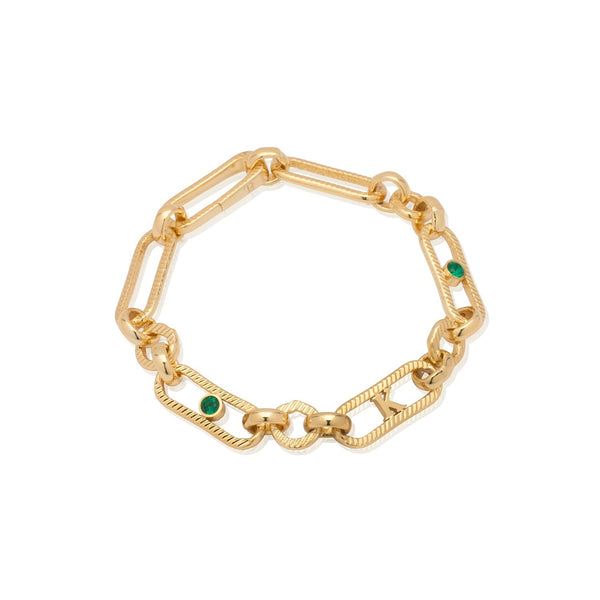 Custom Enamel Name Bracelet - Gold