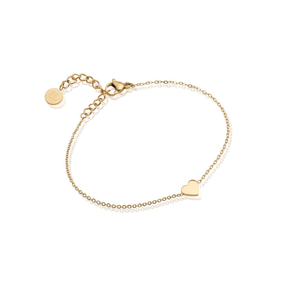 SMALL HEART ID BRACELET, GOLD – Dorsey