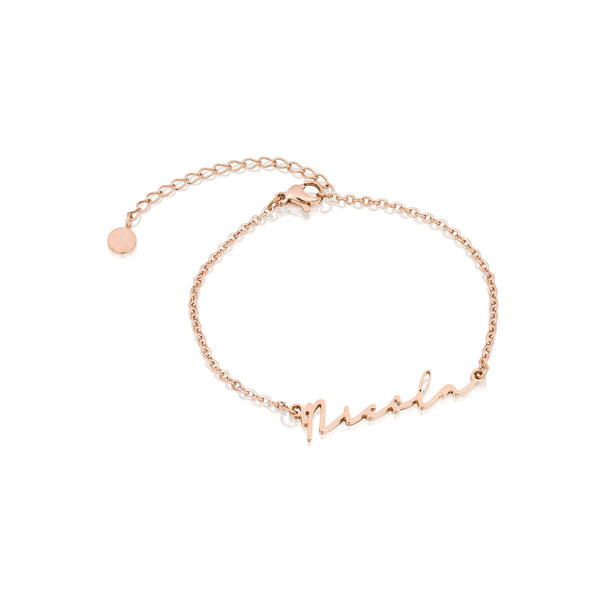 Luluadorn Rose Gold Heart A Letter Bracelets Engraved Initial