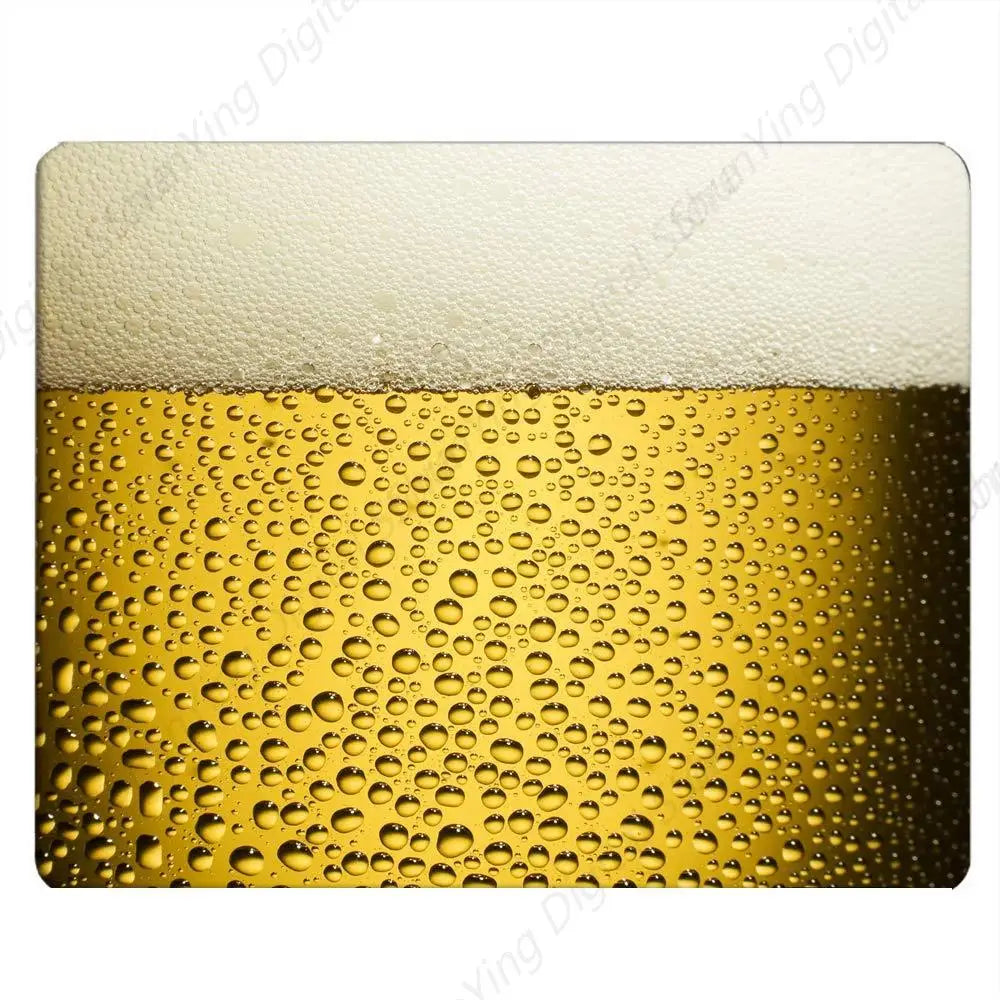 Beer Gaming Mouse Pad Cool Beer Bubble Gold Mouse Pad Computer Desk Laptop Office Anti Slip Rubber Easy To Slide 25*30cm
