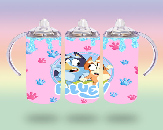 Bluey In Pink Water Bottle Labels