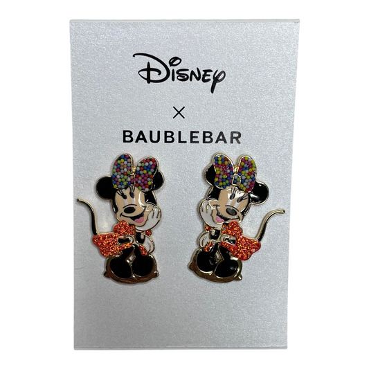 Disney X BAUBLEBAR Minnie Mouse Rhinestone Statement Studs Gold Mirror  Earrings