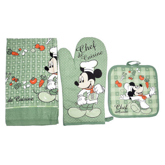 Disney Kitchen Gift Set! Oven Mitt + Towels + Cooking Tools! Mickey Mouse  Set with Gift Box!