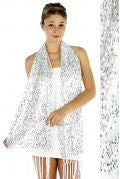Wave sequined Shawl White/Silver