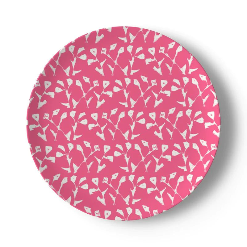 Set of Hot Pink Genevieve China Plates (Set of 2, 4 or 8)