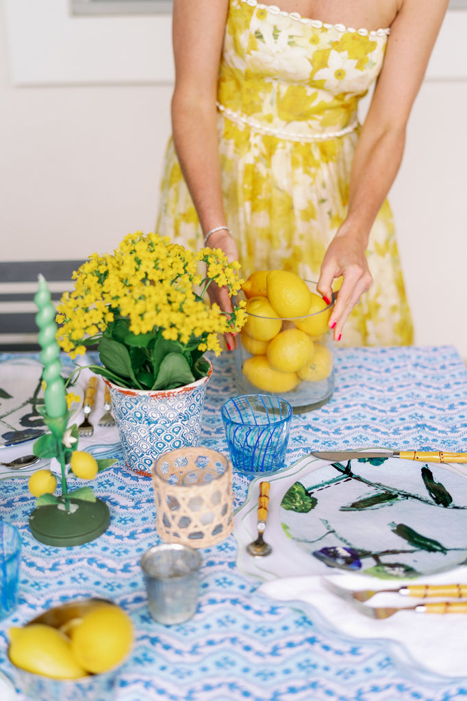 A tables cape by Erin with citrusy colors