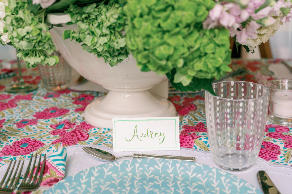 Table setting with place card