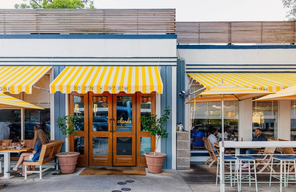 The exterior of Clark's Oyster Bar in Austin via the restaurant's Instagram (@clarksoysterbar)