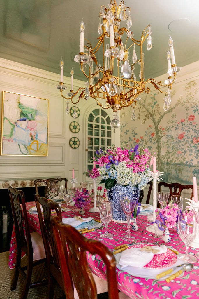 Erin's dining room set up for a dinner party