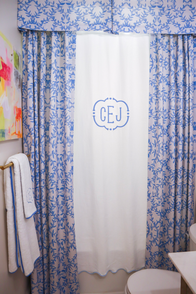 Erin's fabric used in Charli's bathroom