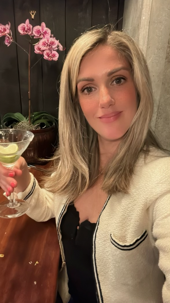 Erin enjoying a martini at Qi