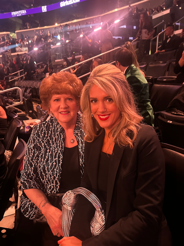 Erin and her mother at the 2024 Grammys