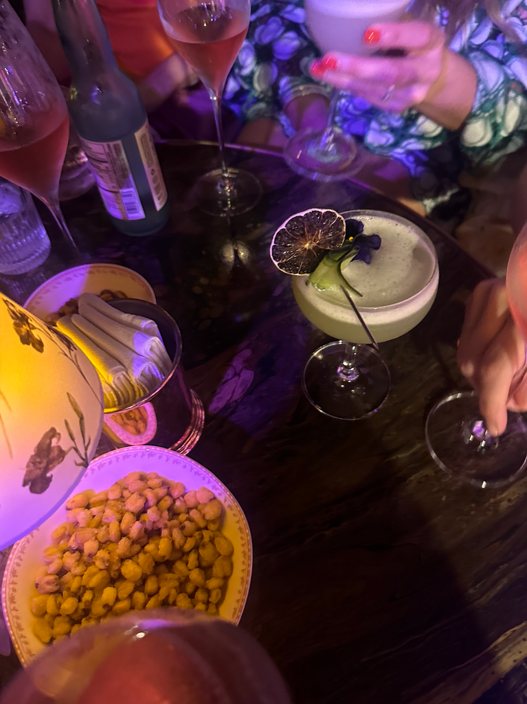 Erin and her friends' drinks on their trip to Las Ventanas in Cabo