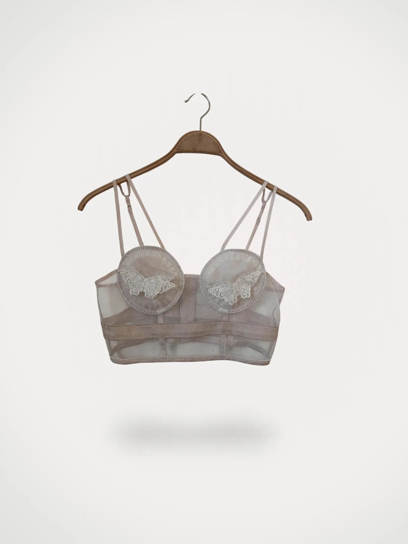 image of & Other Stories Bustier With Butterfly Embroidery-linne NWOT