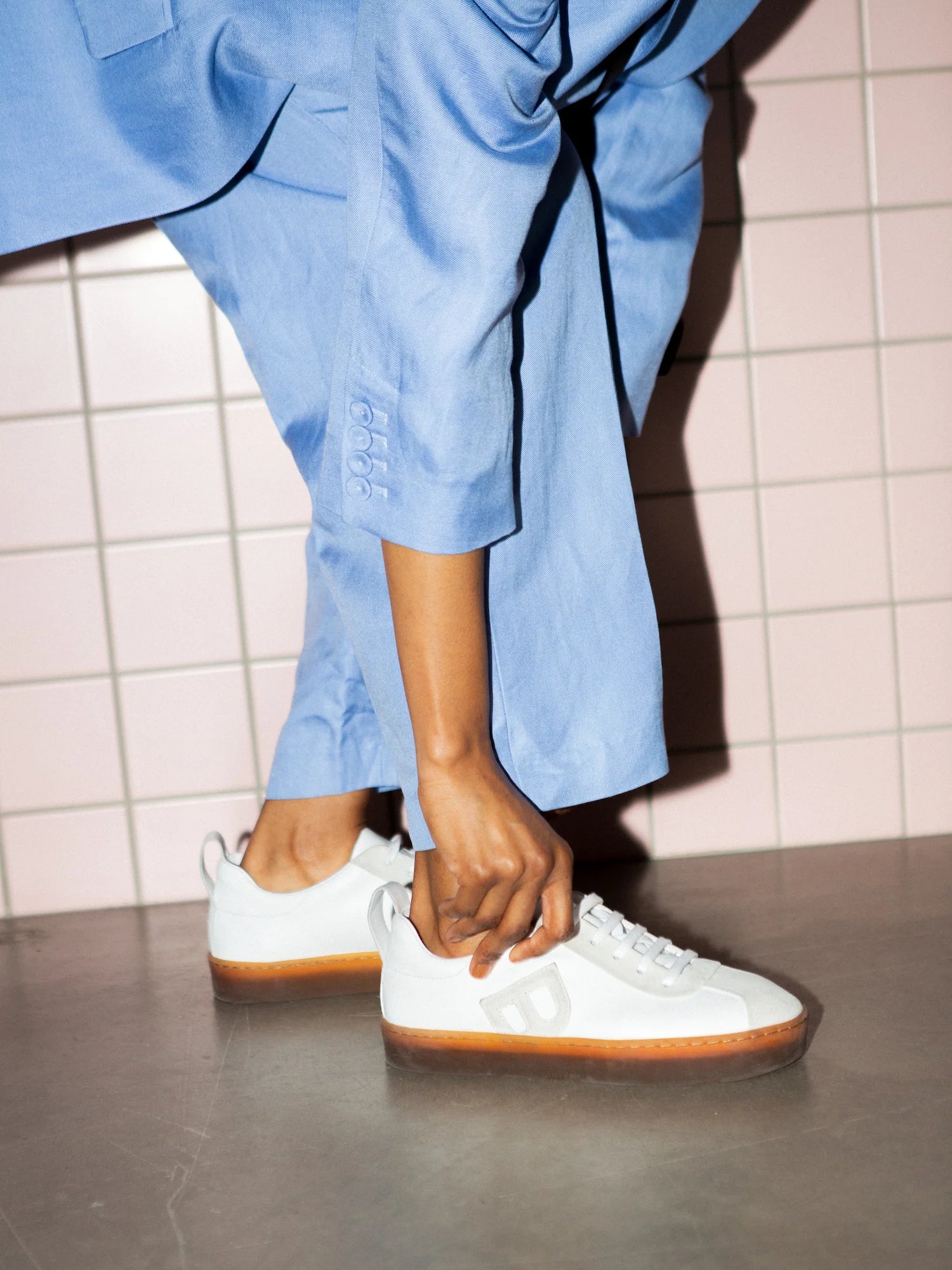 image of Blankens The Elin White-skinnsneakers NWOT