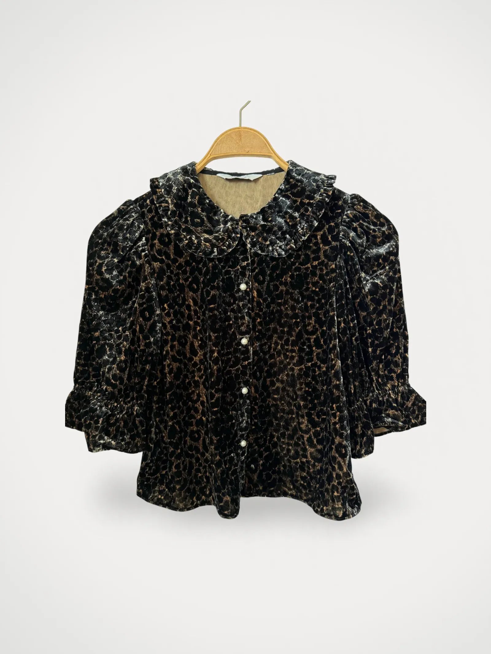 image of & Other Stories Puff Sleeve Velvet-blus NWOT
