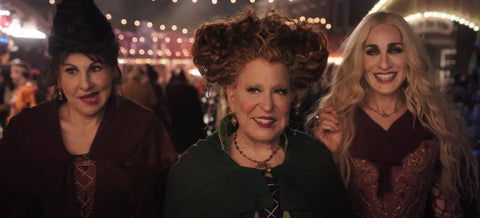 From left, Kathy Najimy, Bette Midler and Sarah Jessica Parker in “Hocus Pocus 2.”Credit...Disney+