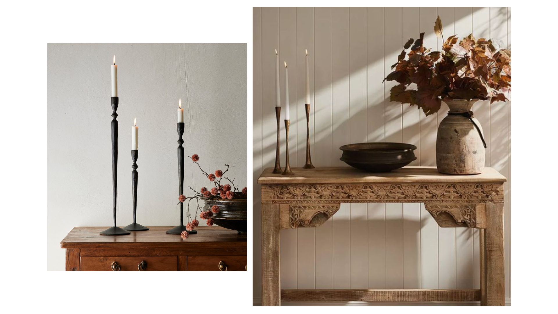 Candlestands on Sideboard Consoles Moody Lighting