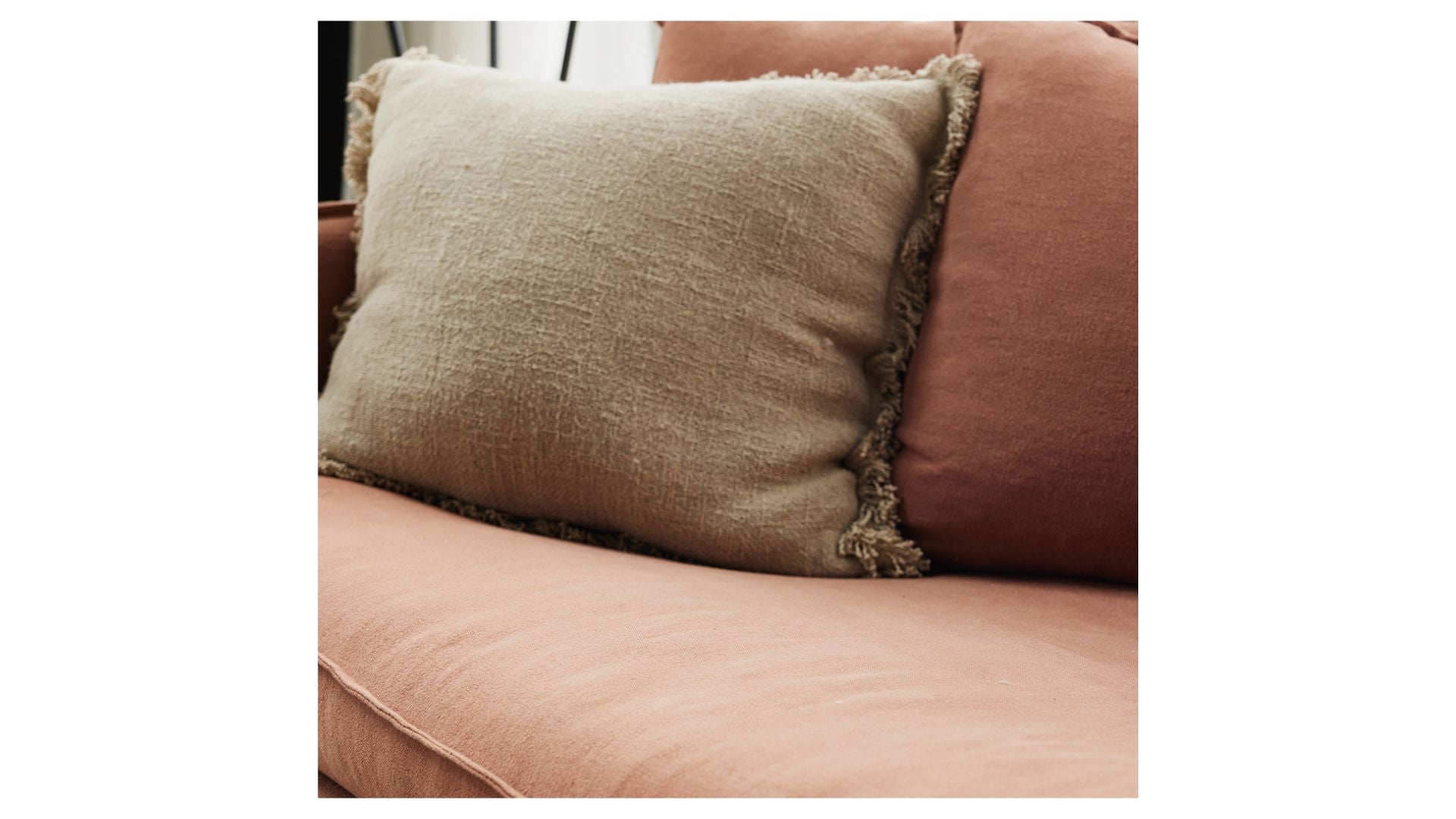 Sofa textures of a plush sofa and cushions
