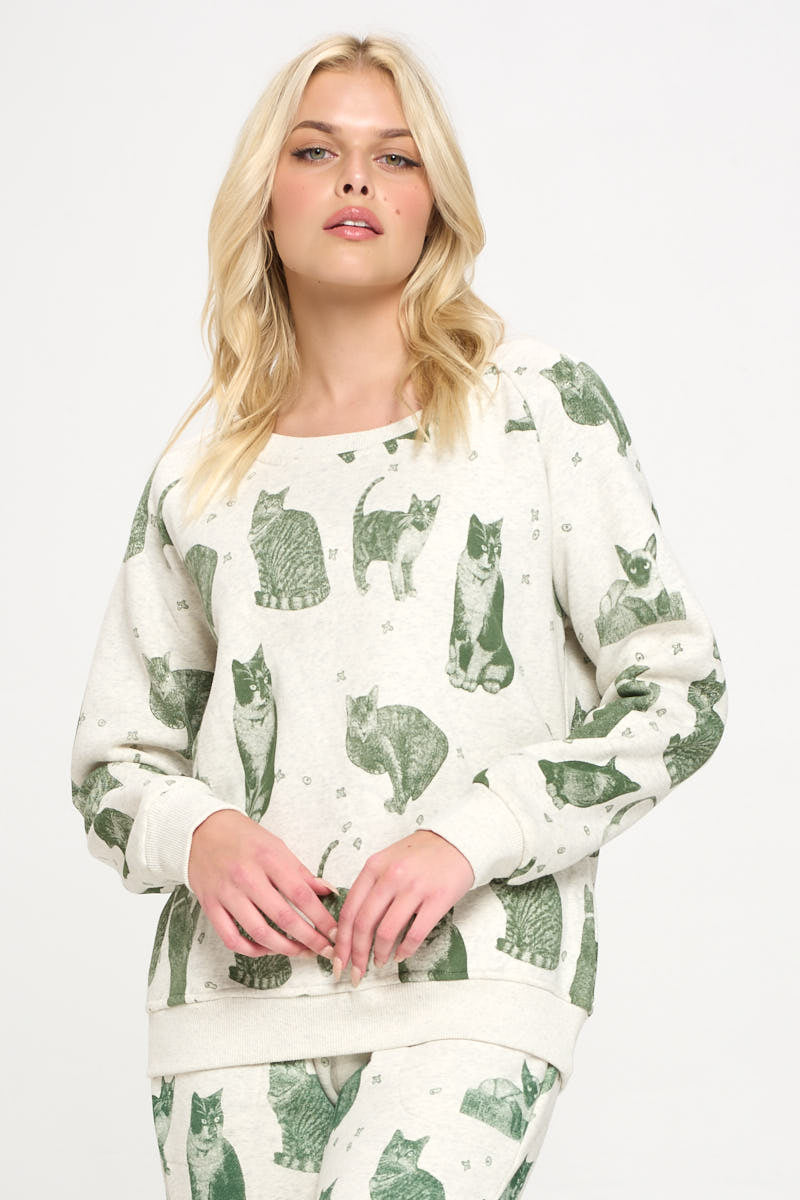 – Over My All SM Sweatshirt Print Cats Wardrobe
