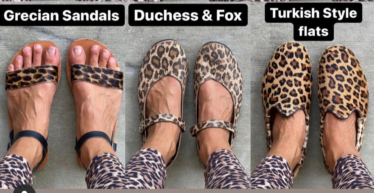 Duchess and Fox Women's Minimalist Shoes in Leopard